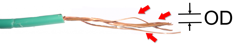 defecto en cables separacion de los hilos